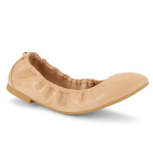 NWT Size 9 Stuart Weitzman Golden Beige Gabby Scrunch Ballet Flat